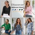 thumbnail image 6 of VDJ Womens 3/4 Lenght Sleeve Tops Front Pleated Business Blouses Elegant Leopard Print Dressy Shirts 2026 Outfits Size XXL, 6 of 10