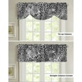 thumbnail image 4 of Leopard Print Leopard Abstract Art Black White Window Curtain Kitchen Cabinet Coffee Tie-Up Valance Curtain Rod Pocket Curtain, 4 of 6