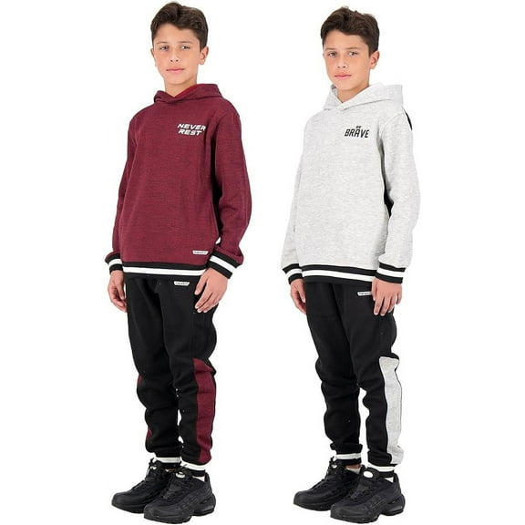 Hind Boys 4-Piece Fleece Hoodie and Sweatpant Set, Size 5-12