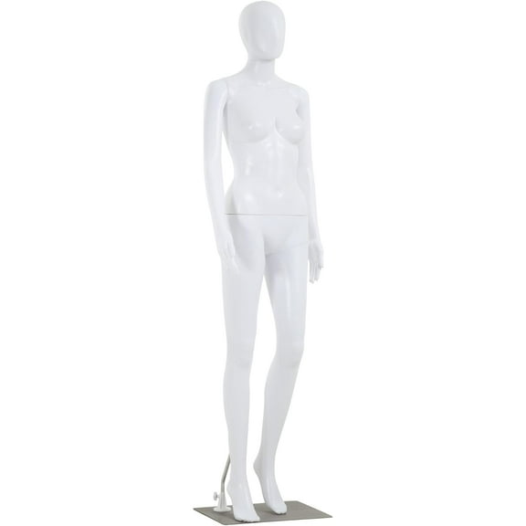 PayLessHere White Female Mannequin - 73" Full Body PP w/Detachable Metal Base