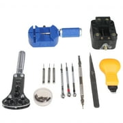 13pcs Watch Repairing Tool Zip Kit Case Back Opener Battery Bracelet Spring Bar Link Band Remover