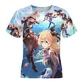 thumbnail image 4 of Genshin Impact Kids Short Sleeve Tee Shirt Novelty Crewneck T-Shirts Unisex Summer Blouse Tops for Boys Girls 160CM, 4 of 8