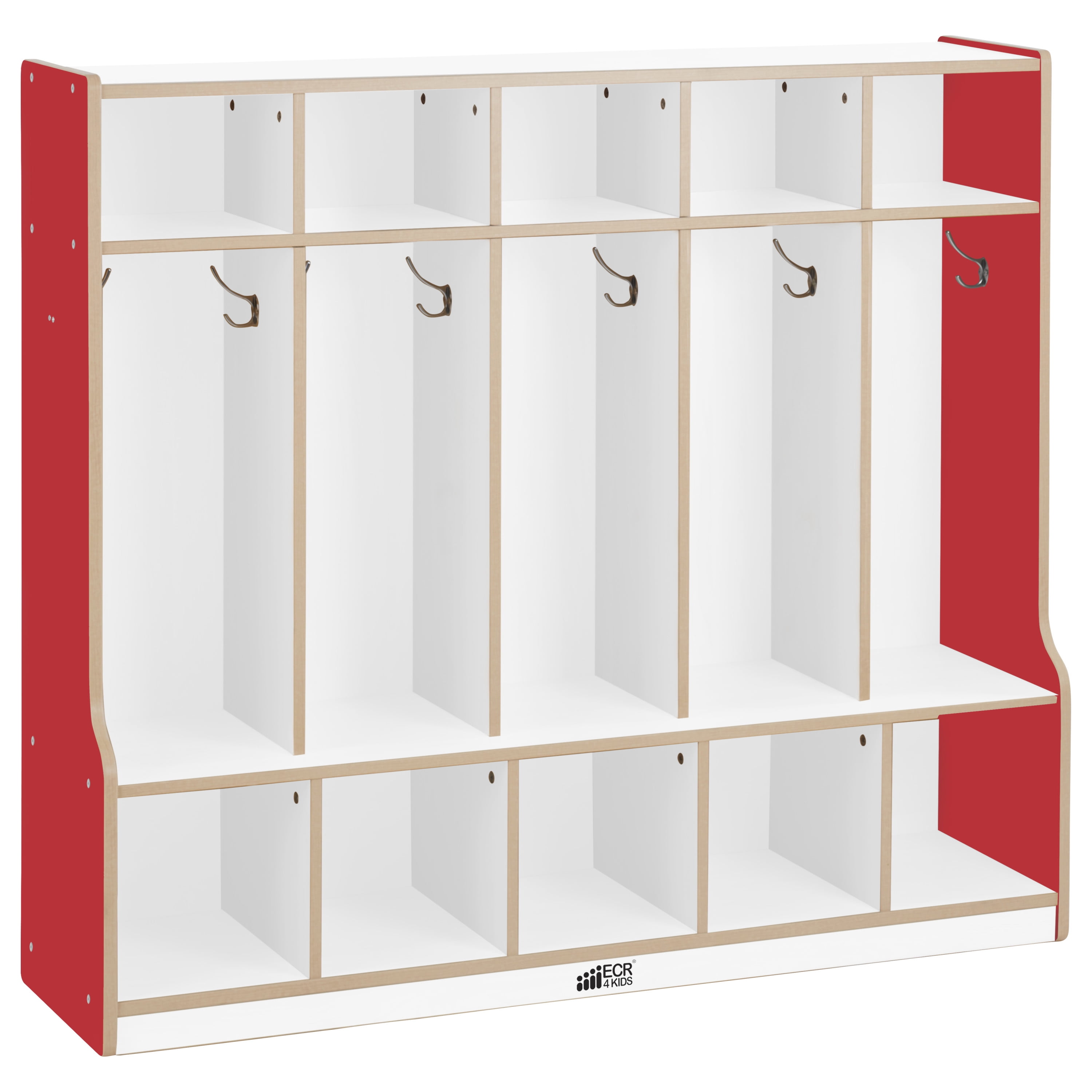 Colorful Essentials 5 Section Coat Locker With Bench White Maple Walmartcom Walmartcom