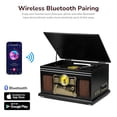thumbnail image 4 of FEKTIK Tocadiscos Bluetooth 10 en 1, TOCADISCOS FEKTIK de 3 velocidades para vinilo con parlantes, convertidor de LP a MP3, CD, reproductor de casetes, radio FM, transmisión inalámbrica | Negro, 4 of 5