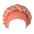thumbnail image 3 of pitrice Turban Africain pour Femmes, Foulard à Sequins, Bonnet, Rouge Pastèque, 3 of 9
