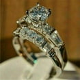 thumbnail image 3 of Hitanshu Jewels Round Cut Cubic Zirconia His & Her Engagement Ring 14k White Gold Finish, 3 of 3