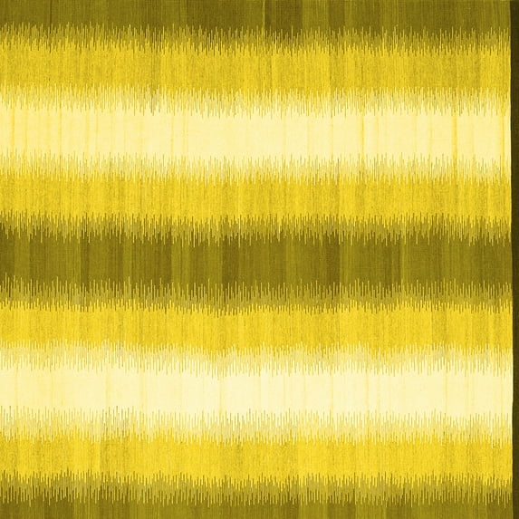 Ahgly Company Machine Washable Indoor Square Abstract Yellow Contemporary Area Rugs, 5' Square