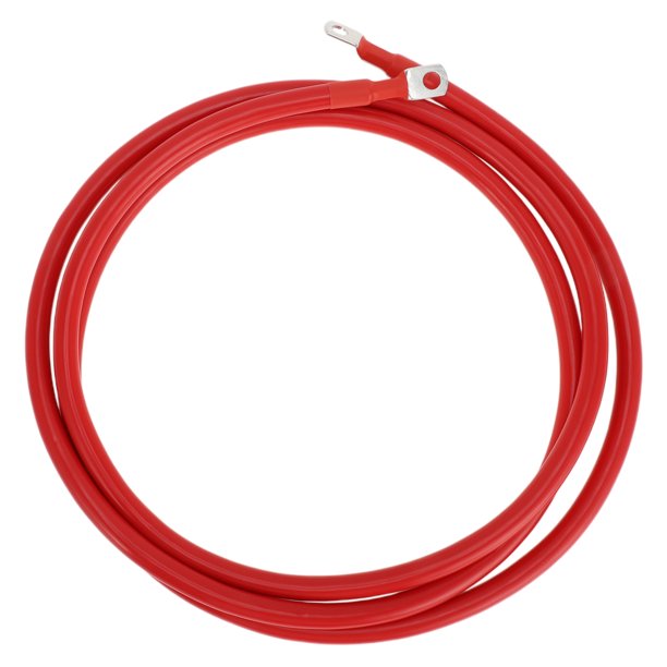Unique Bargains 1 Pc Cable Inversor de Batería 2 AWG Gauge 8FT 5/16" Lug Cable de Batería Universal para Automóvil Vehículo Barco RV Solar Cobre Estañado Rojo