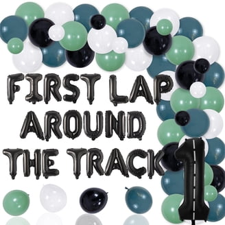 CIEQR 'First Lap Around The Track' Race Car Birthday Decal - Decor For Balloon Arch & Backdrop