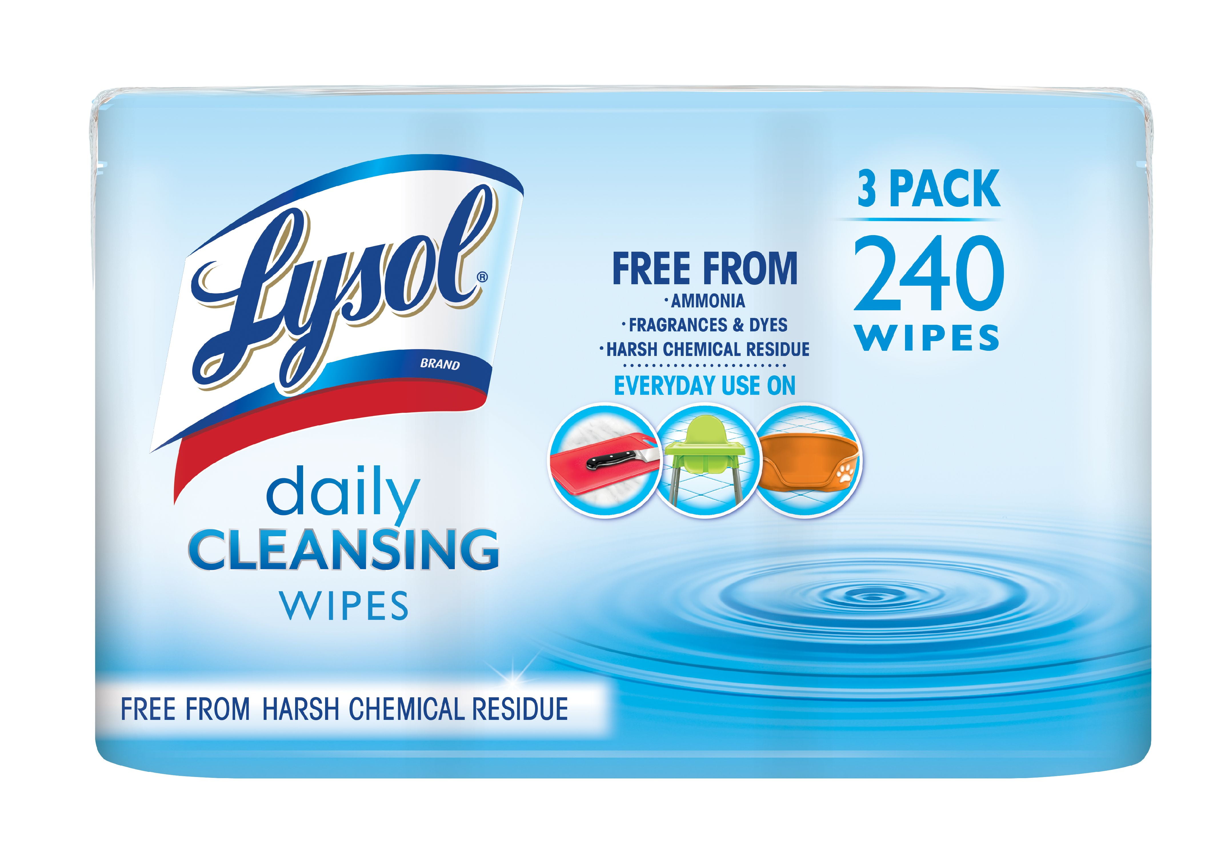 Lysol Daily Cleansing Wipes, 240ct (3x80ct)