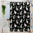 thumbnail image 3 of Cute Rabbits Shower Curtain Set, Waterproof Shower Curtains for Bathroom, Country Leaves Plants Cartoon Bunny Black Washable Fabric Cloth Bath Curtain for Bathtub Decoration with Hooks 66x72 Inches, 3 of 9