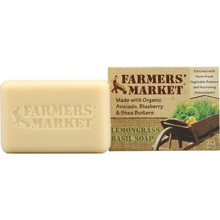 Lemon Natural Soap - Farmers' Market Natural Bar Soap Lemongrass Basil 5.5 oz