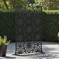 thumbnail image 2 of Tcbosik 48"W x 70"H Privacy Fence Screen for Indoor & Outdoor, Decorative Privacy Fence with Sun Flower Pattern, Freestanding Privacy Panel for Balcony, Backyard, Poolside, Black, 2 of 8