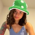 thumbnail image 6 of Jiibva 20in Cute Knitted Mushroom Hat Foldable Crochet Fisherman Hat Handmade Knitting Mushroom Hat Crochet Bucket Hat, 6 of 7