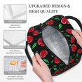thumbnail image 2 of Horeoi Cherry Pattern Large Insulated Lunch Bag for Work, School, Picnic - Waterproof, Durable Oxford Cloth, Comfortable Handle-Black, 2 of 9