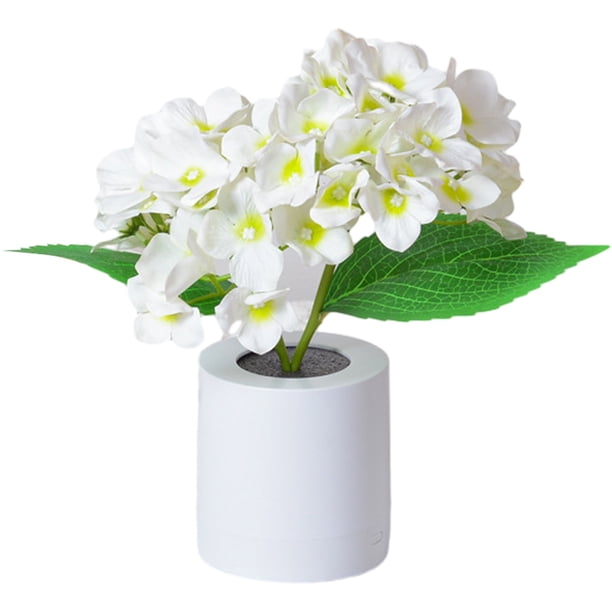 Lámpara de escritorio, luz de noche, lámpara de simulación de flores LED con función LED y jarrón