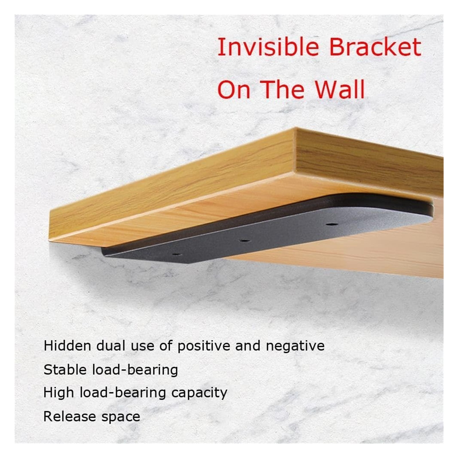 Floating Shelf Brackets, 1/5 Inch Thicked Heavy Duty Industrial Shelf Bracket, Metal L Brackets For Shelves Support DIY Wall Hanging,2 Pack