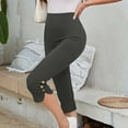 thumbnail image 5 of Women Leggings under $5! Xqxayjr Women's Knee Length Capri Leggings Plus Size Stretch Casual Exercise Summer Yoga Workout Pants Athletic Cropped Pants, 5 of 9