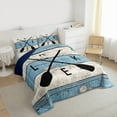 thumbnail image 3 of jejeloiu Happy Lake Time Twin Comforter Sets,Black Blue Beige Bedding Set For Men Women Reversible 2 Pieces, 3 of 8