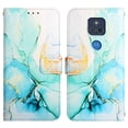 thumbnail image 2 of Allytech Moto G Power 2021 Case Wallet, Stylish Marble Folding Kickstand Full Body Protection Shockproof Cards Pocket Wrist Strap Wallet Cover for Motorola Moto G Power 2021 - Green Marble, 2 of 7