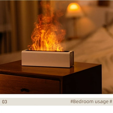 

JZJDEWLO USB Compact Ultrasonic Humidifier with Cool Mist & Diffuser - Colorful Flame Ambiance for All Rooms & Seasons