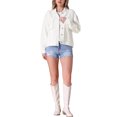 thumbnail image 2 of Chaqueta de mezclilla oversized para mujer INSPIRE CHIC con botones y bolsillos, 2 of 6