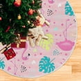thumbnail image 5 of Coolnut Flamingo Christmas Tree Skirt Home Decoration Large Round Christmas Tree Skirt for Holiday Party Home Christmas Day Ornaments,35.4", 5 of 6