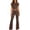 *Coffee, variant on Women's 2 Piece Soft Flared Leggings Set, Ladies' Crop Top and Ruched High Waist Yoga Pants, Short Sleeve Workout Outfit For Women,Red,XS-XL
