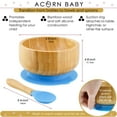 thumbnail image 4 of Acorn Baby Bamboo Baby Bowl and Silicone Baby Spoon Blue Set for Solid Food, 4 of 7