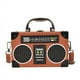 thumbnail image 1 of Bolso bandolera vintage único con forma de radio para mujer, con cierre de clip y bandolera., 1 of 5