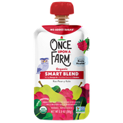 Once Upon a Farm Organic Refrigerated Baby Food Rasp-Pear-y Kale Smart Blend, 3.5oz Pouch