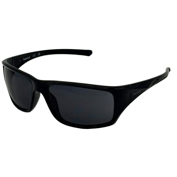 Timberland Mens Sunglass Black Rectangle, Smoke Lens Plastic TB7152 1A
