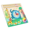 thumbnail image 4 of Juguete de madera con reloj calendario, juguete Montessori, juguete de aprendizaje de tiempo con calendario portátil divertido, material didáctico, 4 of 9