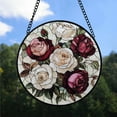 thumbnail image 2 of Seasonal Christmas Gift - Romantic Victorian Rose Stained Glass Hanging Ornament - Farmhouse Christmas Tree Decor, Gift for Dad, Mom, Friends, Family Keepsake 2025, 2 of 3
