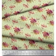 thumbnail image 3 of Soimoi Yellow Cotton Duck Fabric Leaves & Camellias Floral Printed Craft Fabric by the Yard 44 Inch Wide, 3 of 3