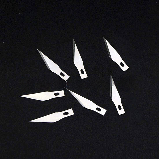 Hoja de cuchillo para tallar en caja, cuchillo de lápiz de repuesto, cabezal de cuchillo para tallar, cuchilla para reparación de teléfonos móviles, eliminación de pegamento, pala plana,
