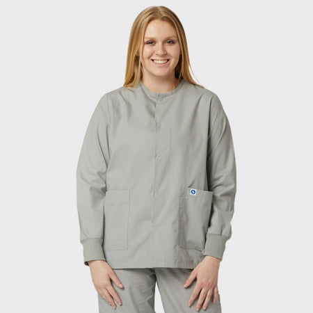 

SPECTRUM UNIFORMS Scrub Jackets Doctor Lab Coat -Crew Neck Tops Unisex Soft Fabric Ideal | Medical Professionals Hospital and Lab Work Wear Grey