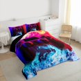 thumbnail image 3 of Feelyou 3D Gamepad Gaming Boys Queen Comforter Set, Fire and Water Bedding Set, 3pcs, 3 of 8