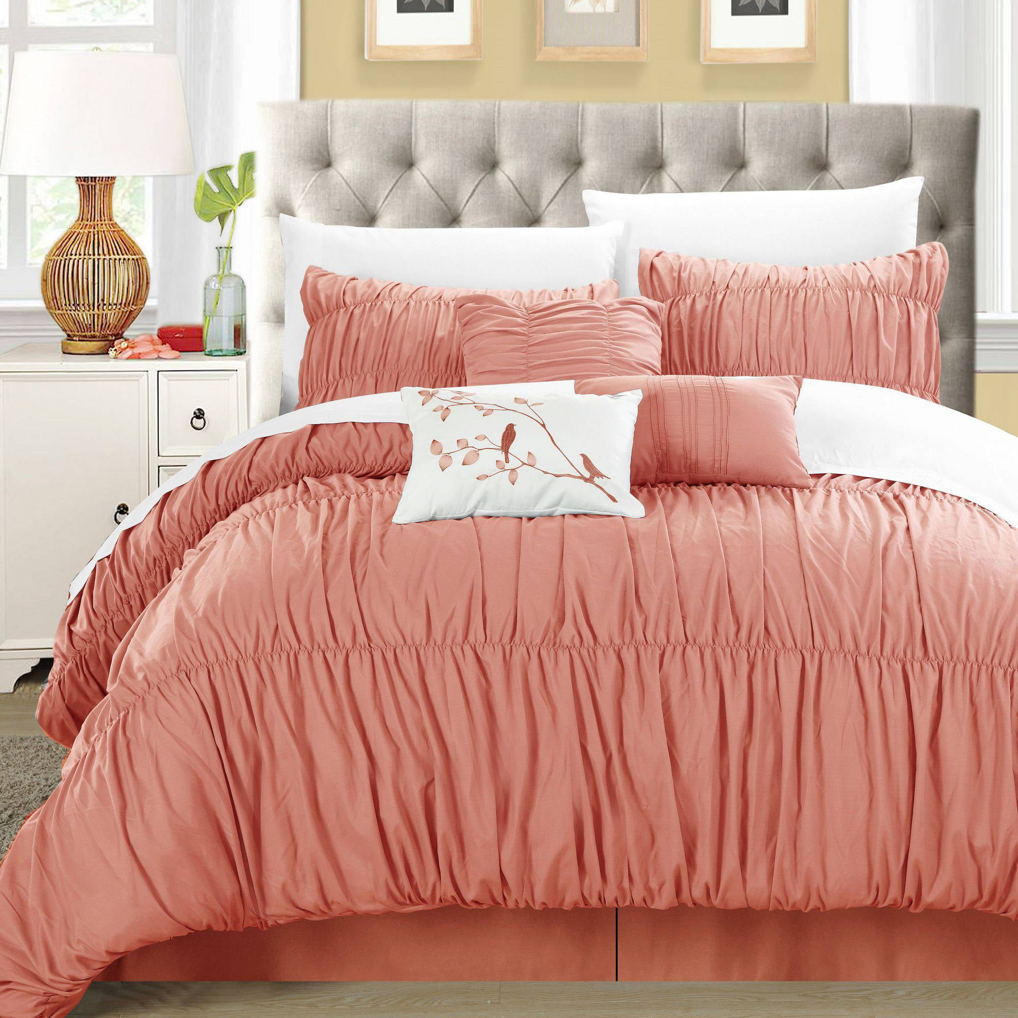 Chic Home Frances 7 Piece Comforter Set Pleated And Ruffled
