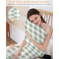 thumbnail image 5 of Sage Green Checkered Satin Pillowcase for Hair and Skin with Zipper, Soft Breathable Cooling Silk Pillow Cases, Green White Buffalo Plaid Body Pillow Covers Bed Pillows 20"x54", 5 of 6