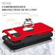 thumbnail image 4 of Funda resistente de doble capa con soporte y protector de pantalla para Google Pixel 9/9 Pro (vidrio templado rojo con anillo plano), 4 of 8