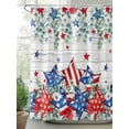 thumbnail image 2 of Patriotic Striped Stars 4th of July Shower Curtain, Red White and Blue Bathroom Decor Curtains Set with Hooks, Farmhouse Waterproof Fabric Home Accessories， 72 X 72 Inch Long, 2 of 6