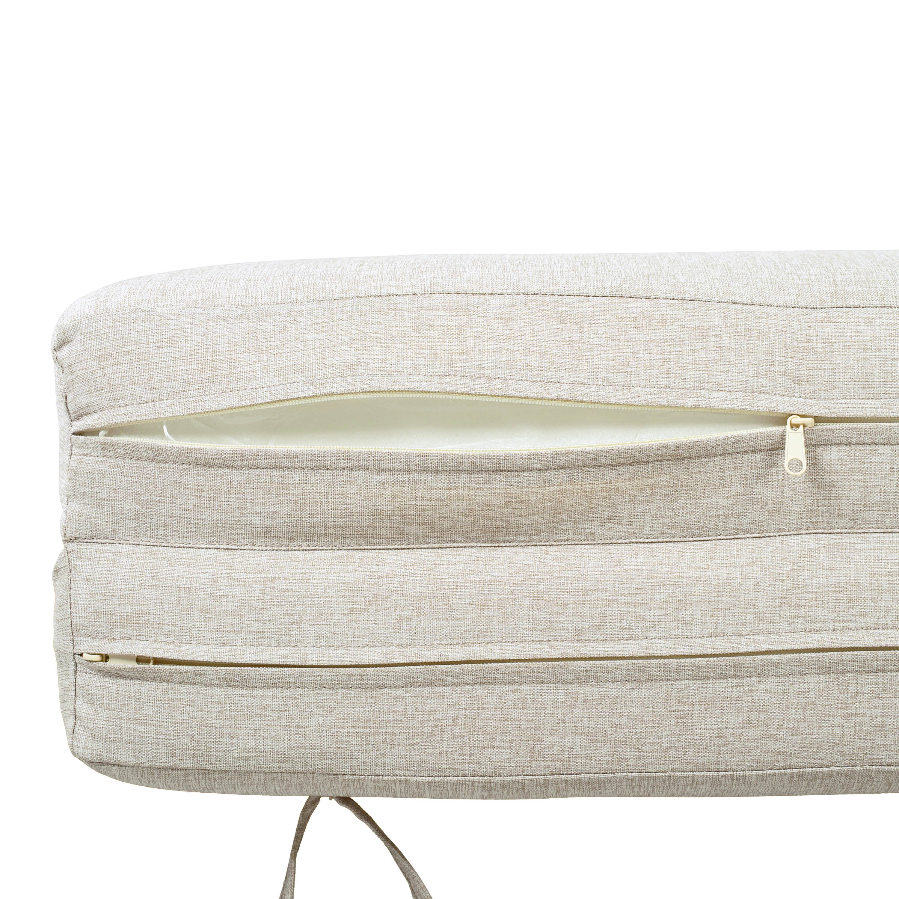 Outdoor Chaise Lounge Cushion Only, Water-Resistant Patio Lounge Chair Cushion with Removable Cover, Beige