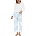 thumbnail image 2 of INSPIRE CHIC Women's Sleepwear Lounge Long Sleeve Nightwear Warm Flannel Pajama Set L White, 2 of 5