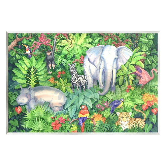 Stupell Industries Detailed Safari Animal Jungle Painting Unframed Art Print Wall Art, Design by Paul Brent