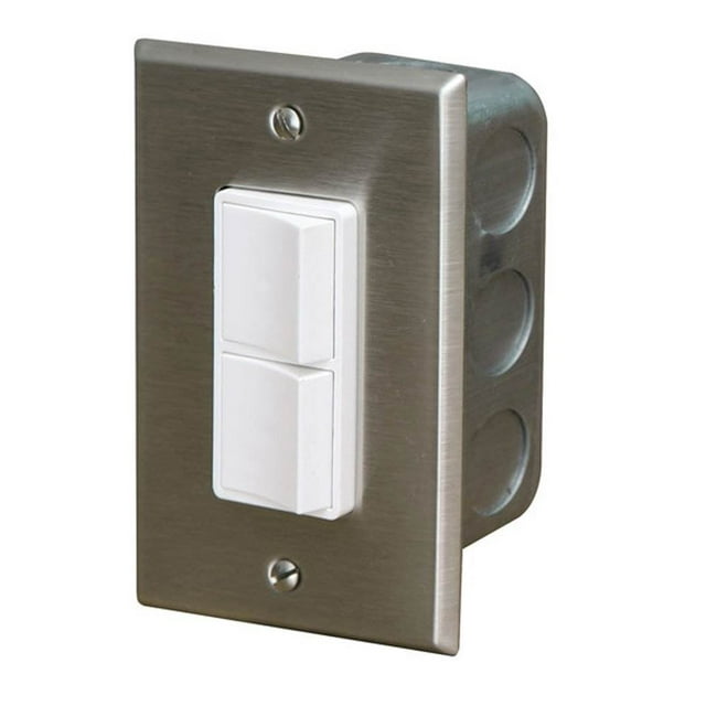 Infratech Interrupteur Duplex Simple avec Plaque Frontale en Acier Inoxydable et Boîte de Gang