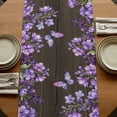 thumbnail image 5 of Table Runners 108 Inches Long Dress Scarves, Purple Flowers Farmhouse Coffee/Dining/Kitchen Table Runner for Living Room, Butterfly Spring Floral Wooden Farmhouse 13x108 Inch, 5 of 9