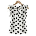 thumbnail image 4 of Women Summer Casual Polka Dot Round Neck Short Sleeve Shirt Top Chiffon Blouse, 4 of 6