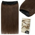 thumbnail image 3 of Hidden Secret Clip in Extensions Real Hair Wire in Weft One Piece THICK Human Hair Extensions Headband With 4 Clips Adjustable Brown, 3 of 13