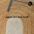 thumbnail image 4 of Jaipur Art And Craft Handmade Oval Shape Jute Area Rug with White Border Design for Living Room Rug Size - (8x11 Sq Feet), (96x132 Inches), (240x330 CM), 4 of 6